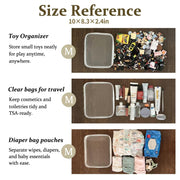 4 Piece Clear Hard Shell Zipper Pouches Travel Toiletry Organizer
