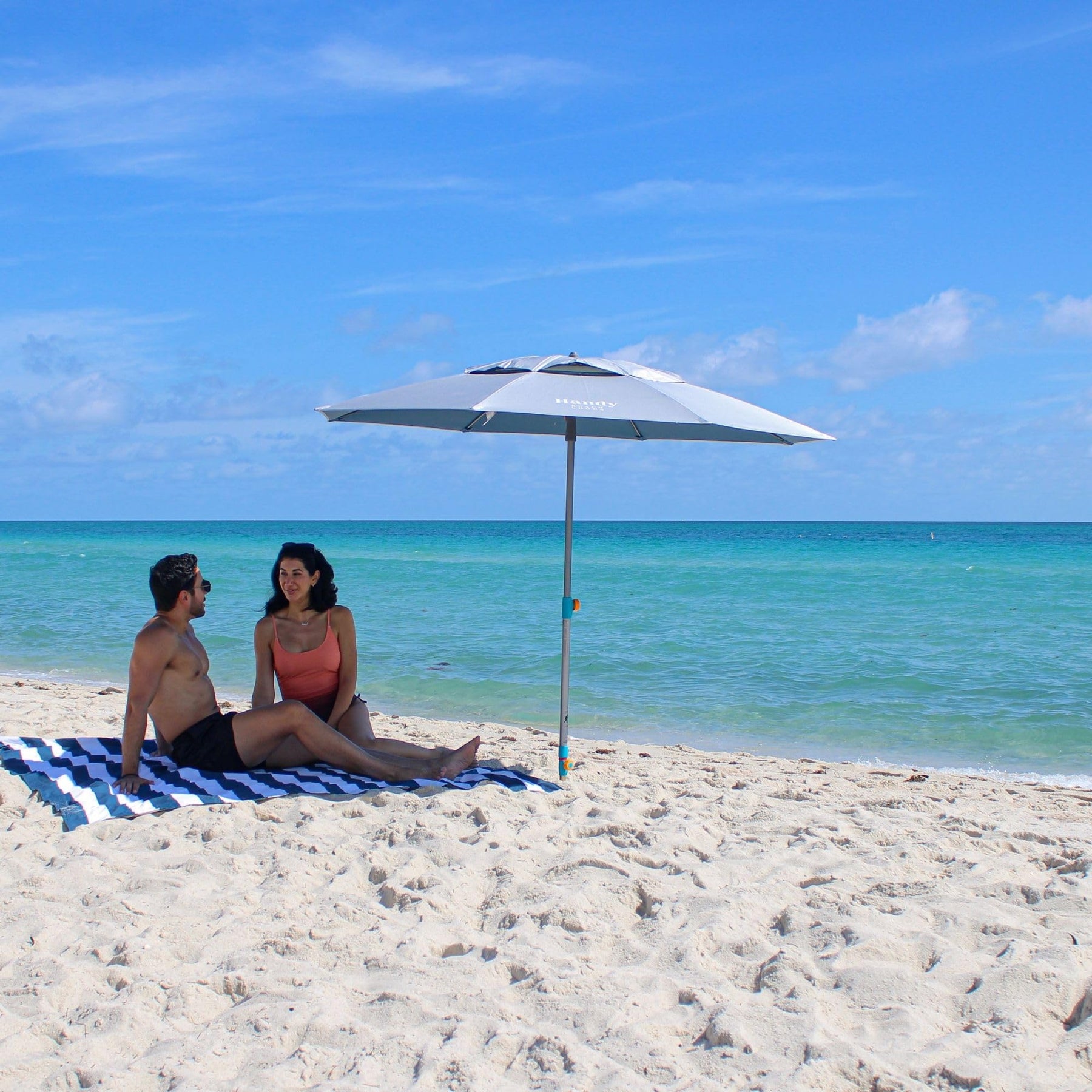 7ft Heavy Duty Beach Umbrella Easy Setup Anchor UPF 55 Protection