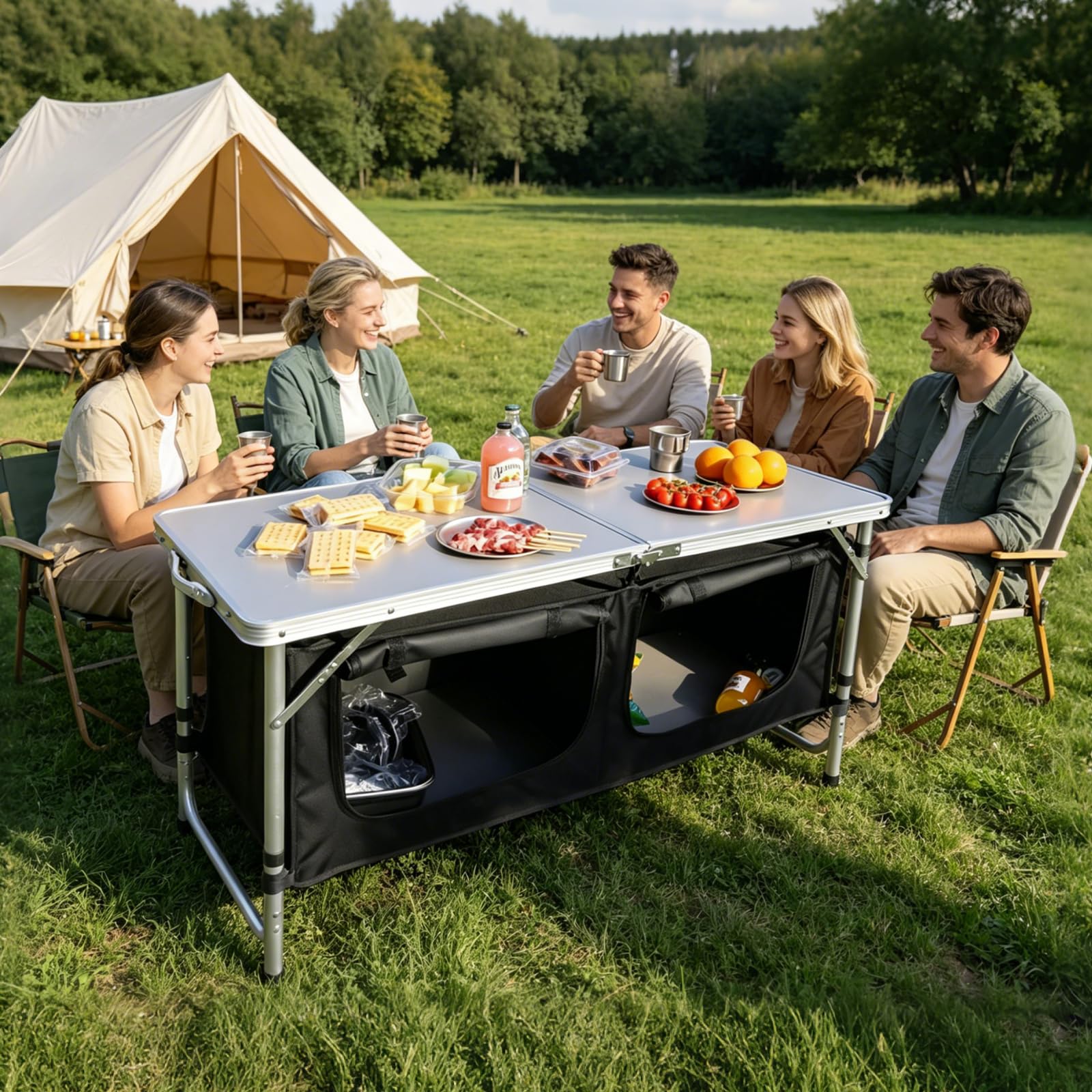 Aluminum Folding Camping Table Lightweight Portable Outdoor Table
