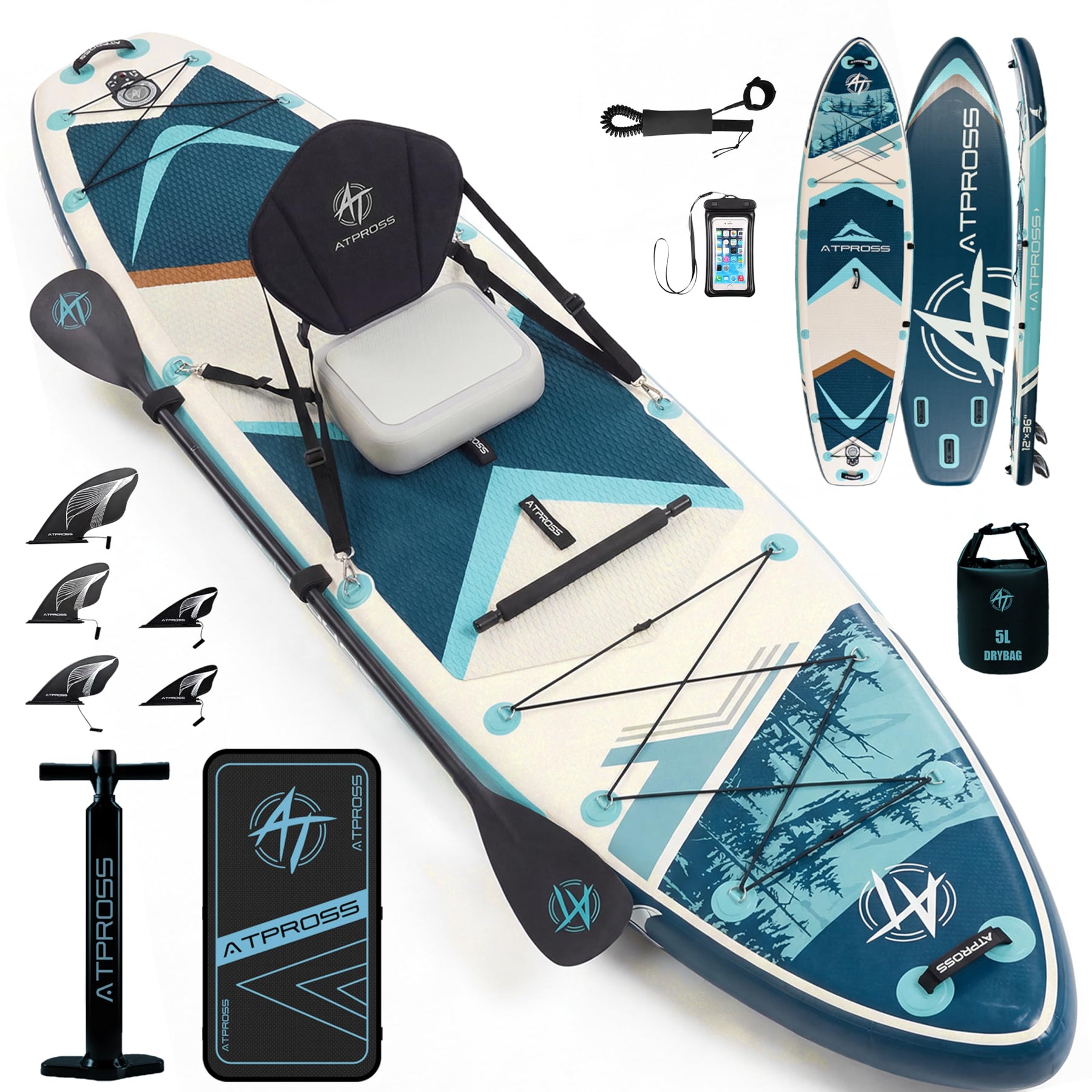 High Capacity Extra Wide Inflatable Stand Up Paddle Board with SUP Kit
