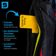 USCG Approved Automatic Inflatable PFD Life Jacket with Manual Ripcord