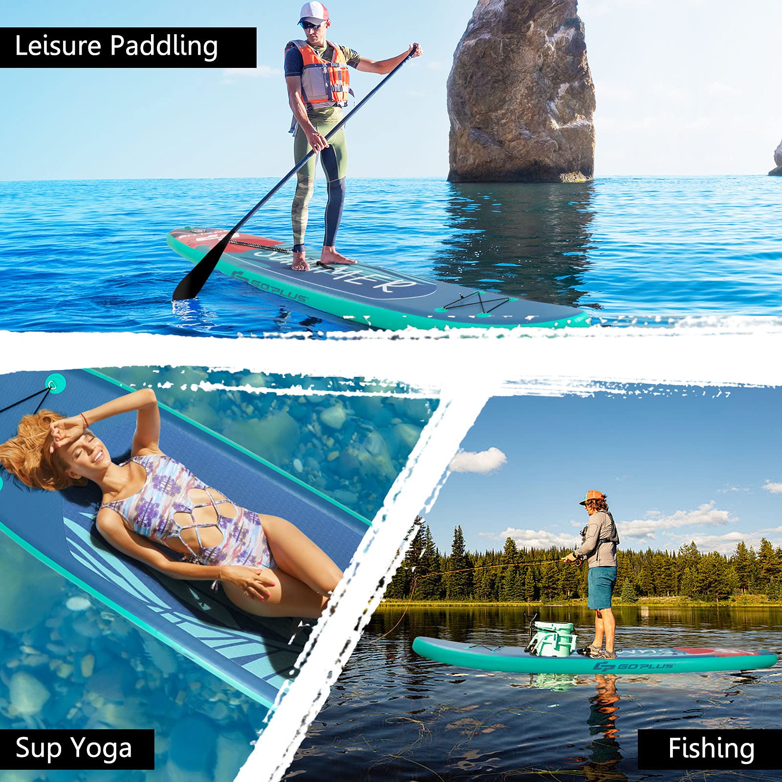 Inflatable Stand Up Paddle Board with Adjustable Paddle and SUP Kit