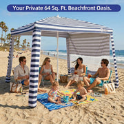 Large Beach Cabana Tent UPF 50 Windproof Easy Setup Sun Shelter