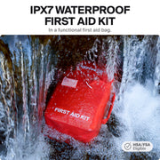 Large Waterproof First Aid Kit with Wound Closure Strips for Travel Camping